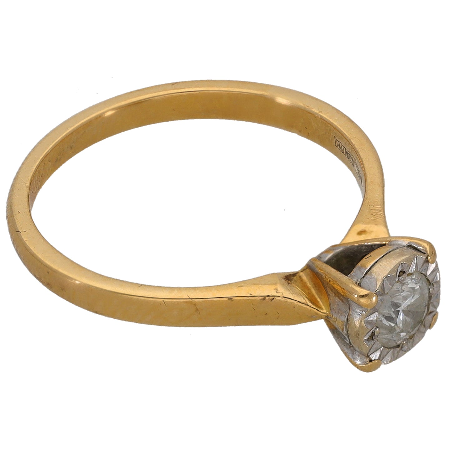 18ct Gold 0.34ct Diamond Solitaire Ring Size P