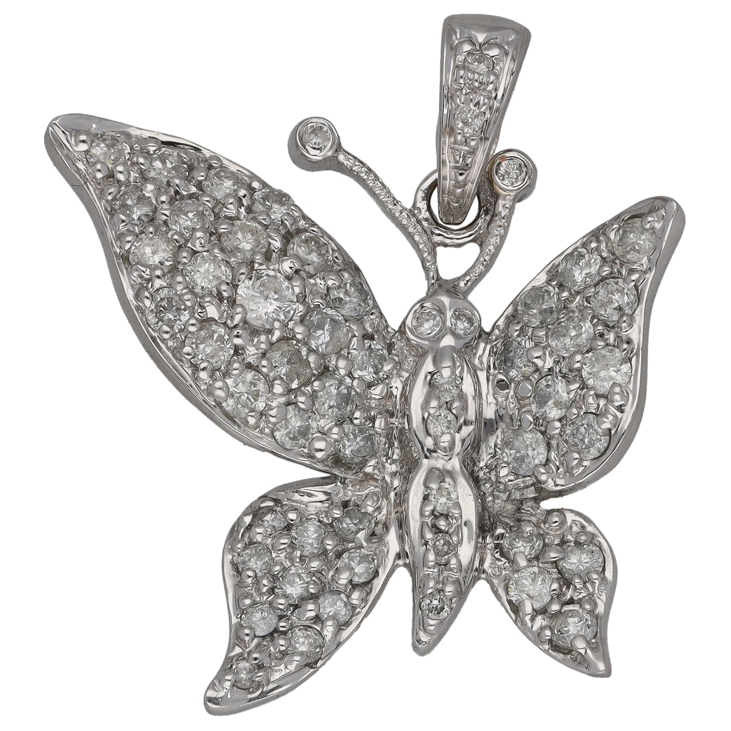 18ct White Gold 0.50ct Diamond Butterfly Pendant