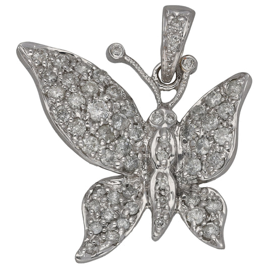 18ct White Gold 0.50ct Diamond Butterfly Pendant
