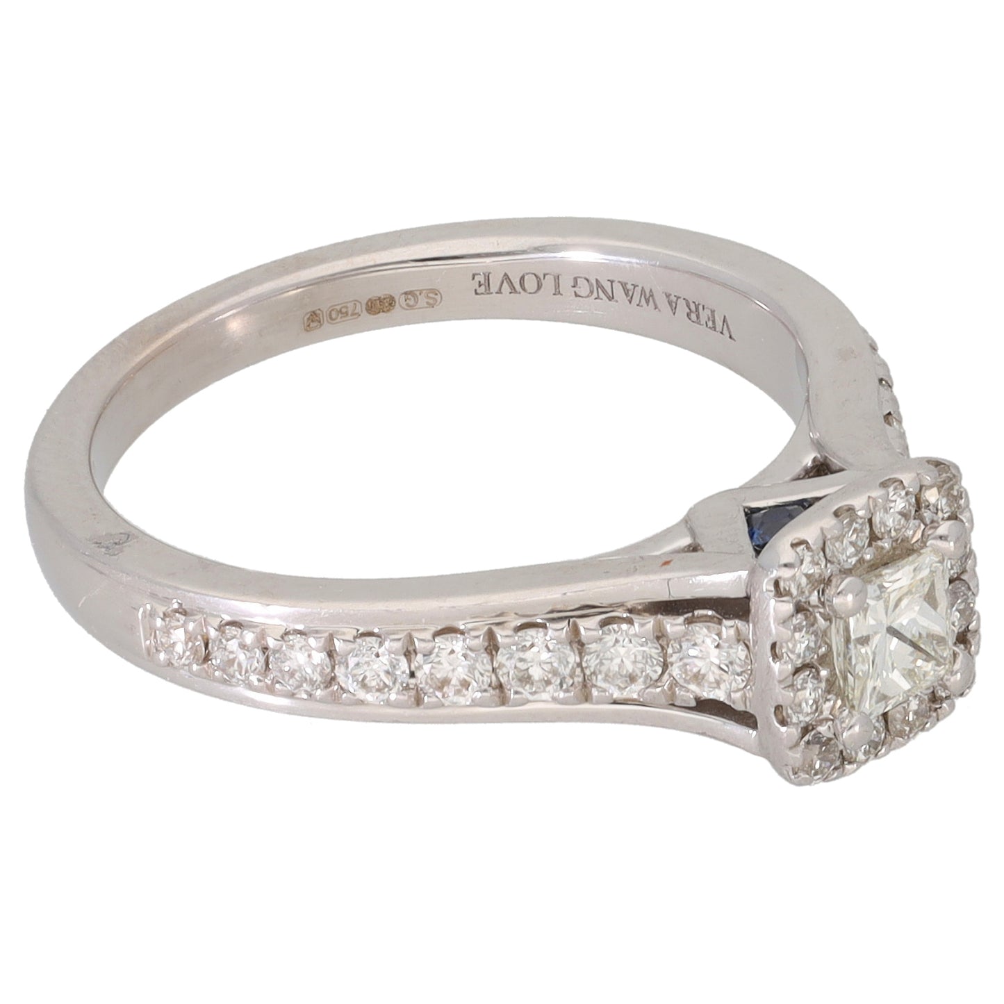18ct White Gold 0.69ct Diamond Vera Wang Dress/Cocktail Ring Size N