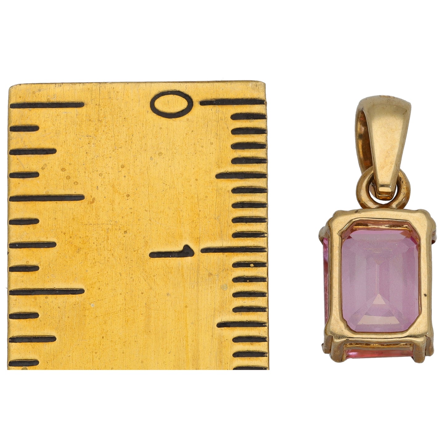 9ct Gold Coated Topaz Single Stone Pendant