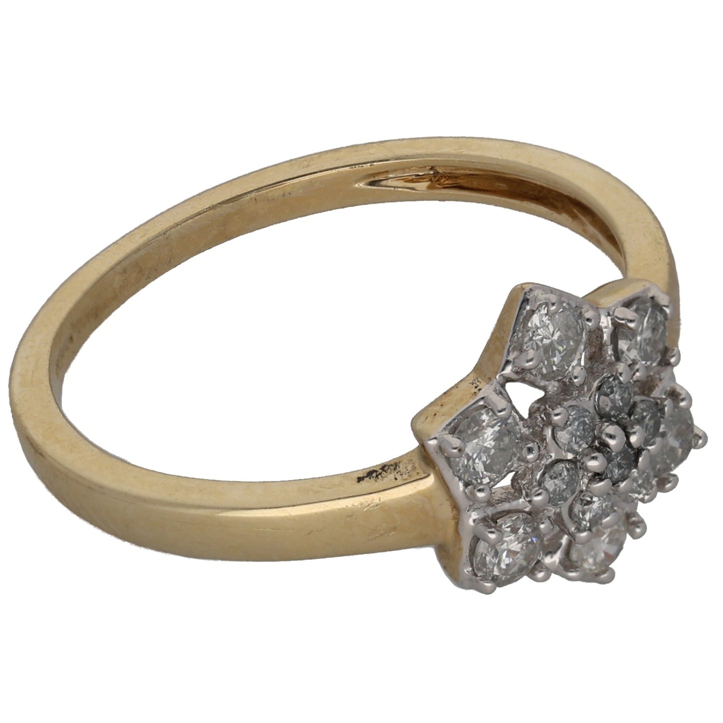 9ct Gold 0.275ct Diamond Cluster Ring Size L