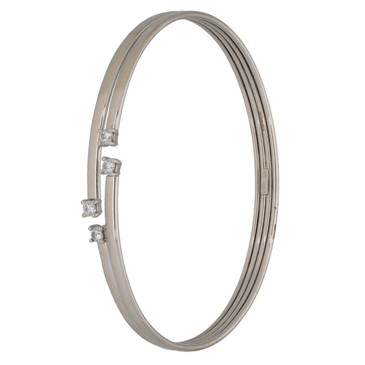9ct White Gold Cubic Zirconia Bangle