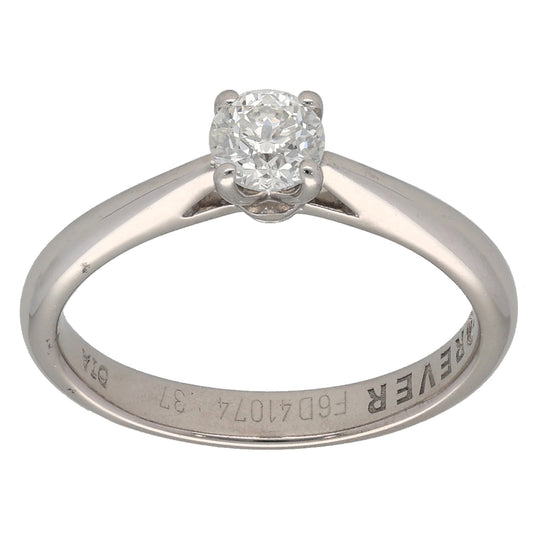 18ct White Gold 0.37ct Diamond Solitaire Ring Size K
