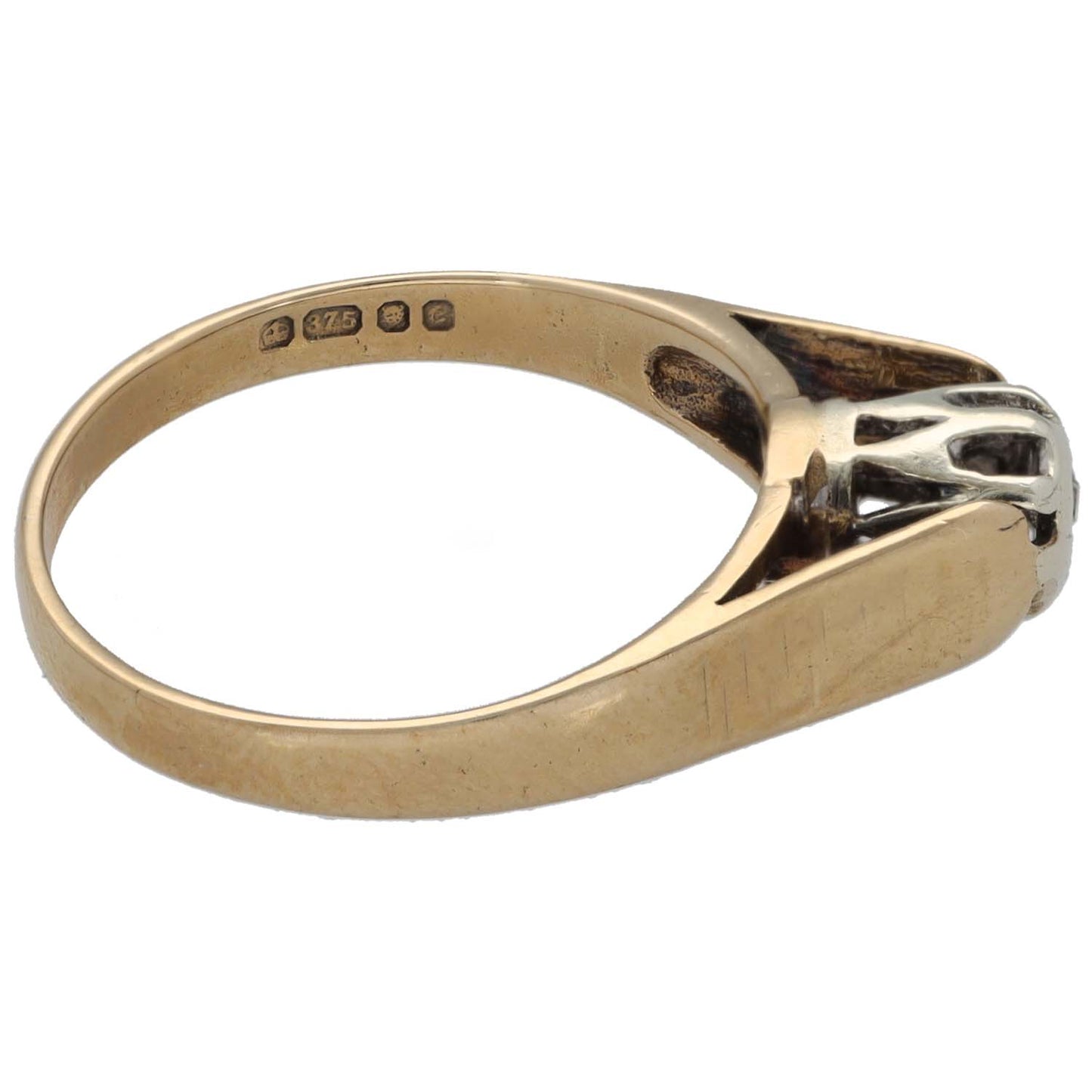 9ct Gold 0.01ct Diamond Solitaire Ring Size K