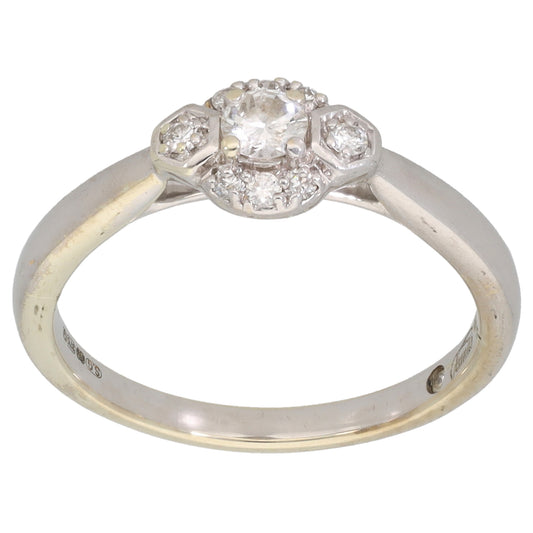 9ct White Gold 0.20ct Diamond Dress/Cocktail Ring Size K