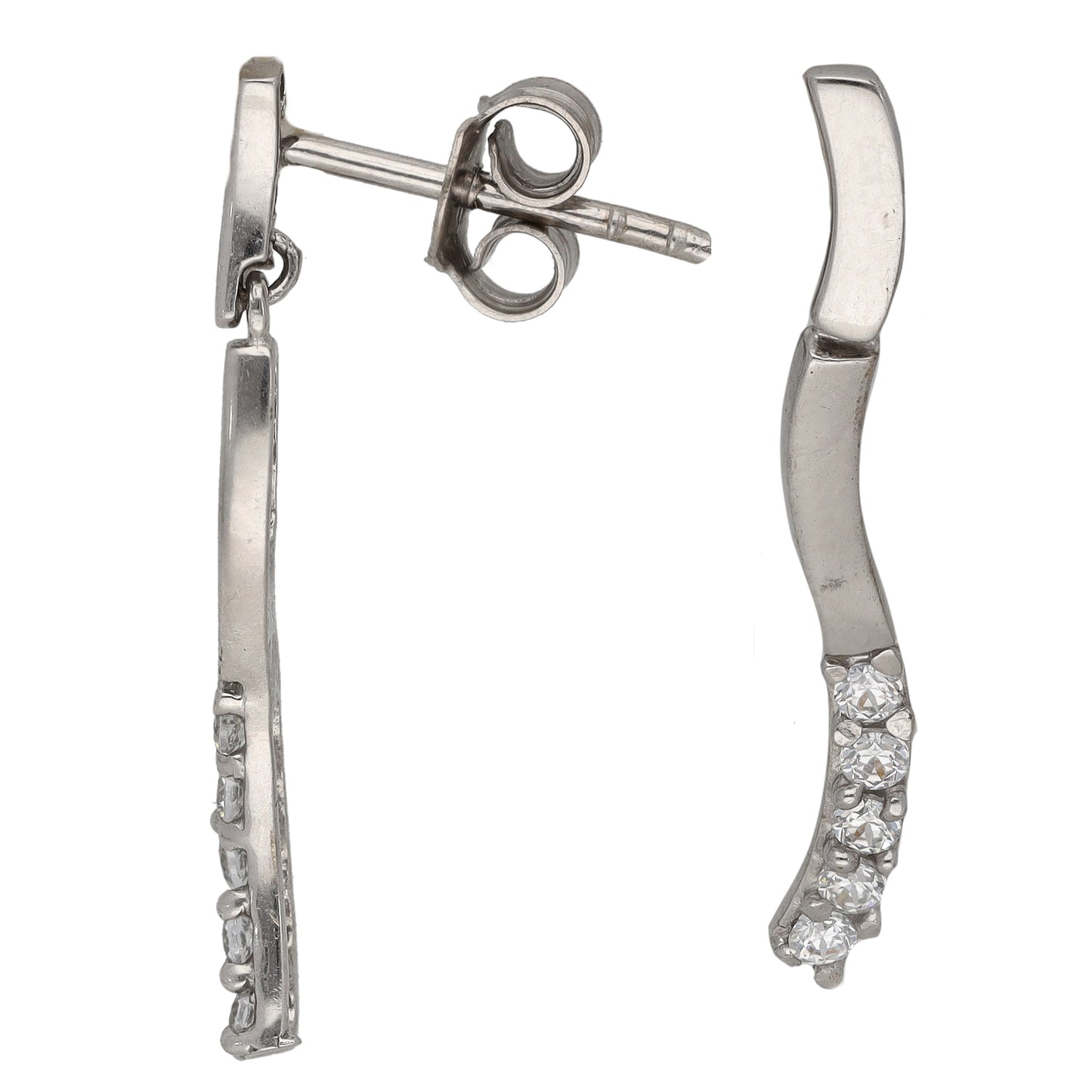 14ct White Gold Cubic Zirconia Drop Earrings