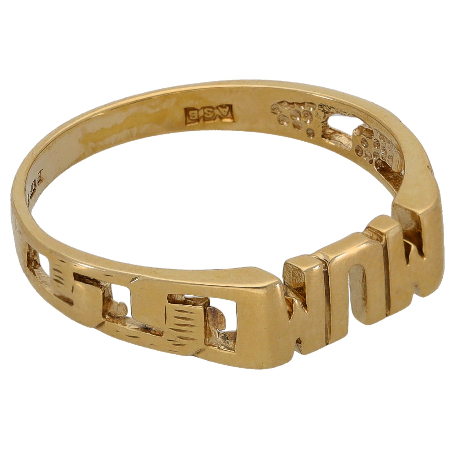 9ct Gold Mum Ring Size Q