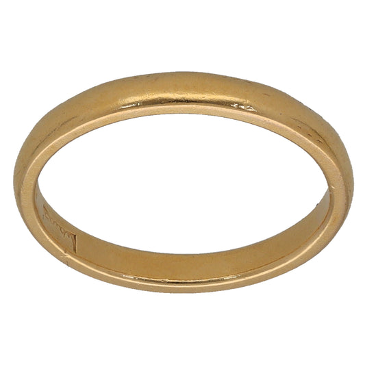 22ct Gold Plain Wedding Ring Size J