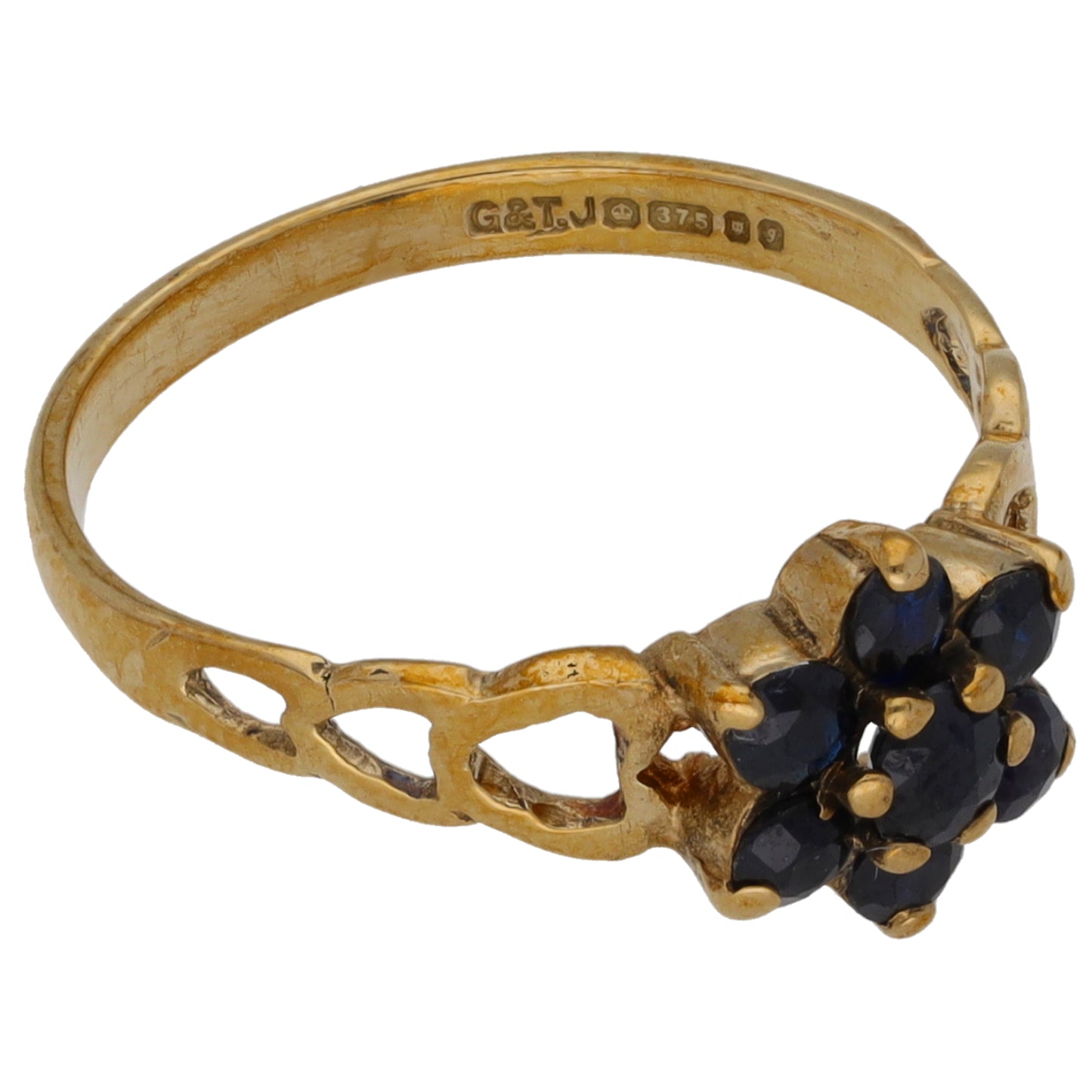 9ct Gold Sapphire Dress/Cocktail Ring Size M