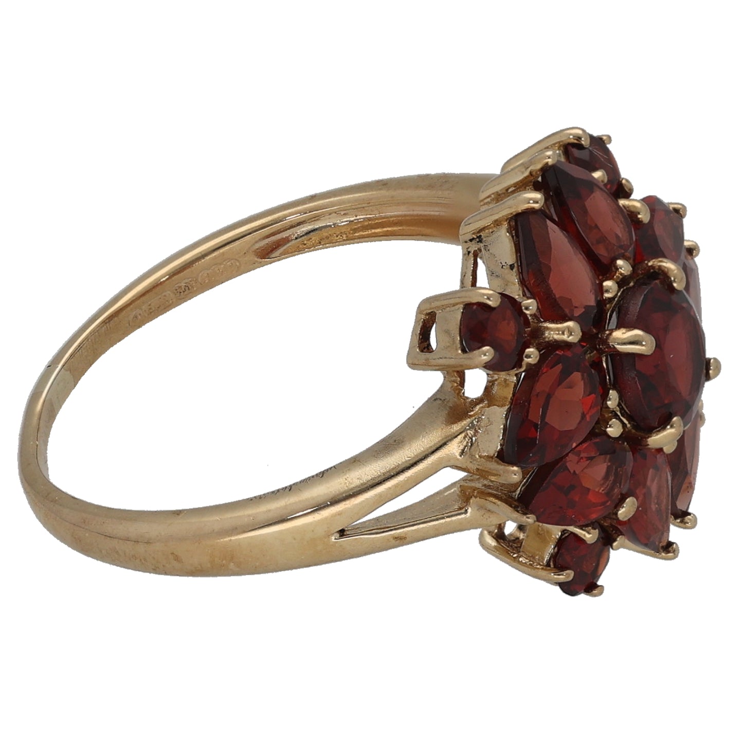9ct Gold Garnet Dress/Cocktail Ring Size N