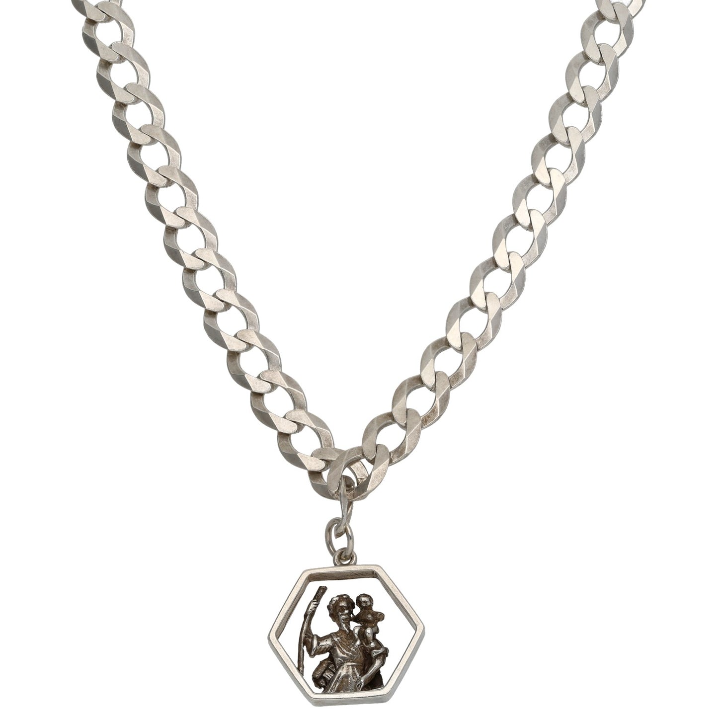 Sterling Silver St Christopher Pendant With Chain