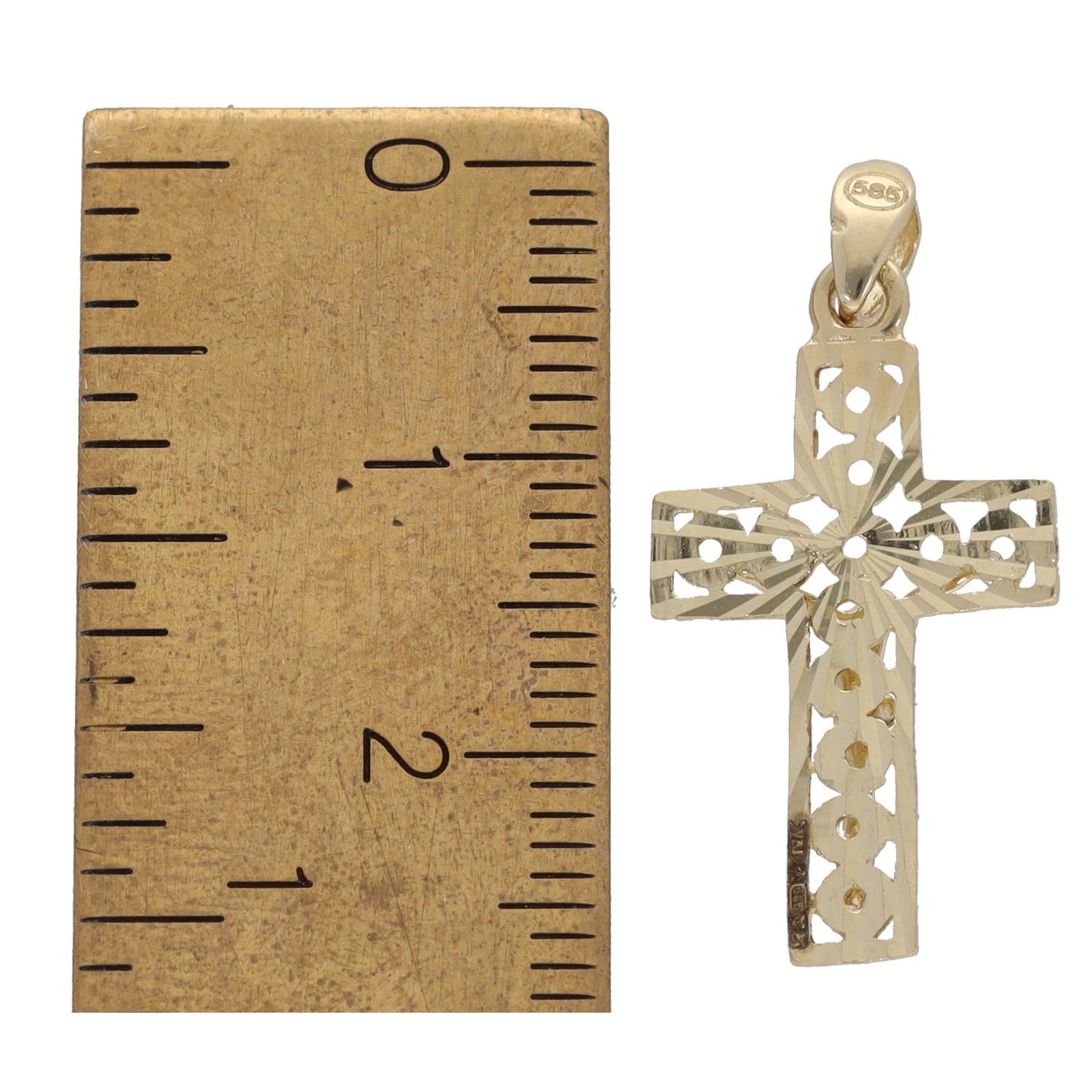 New 14ct Bi-Colour Gold Crucifix Pendant