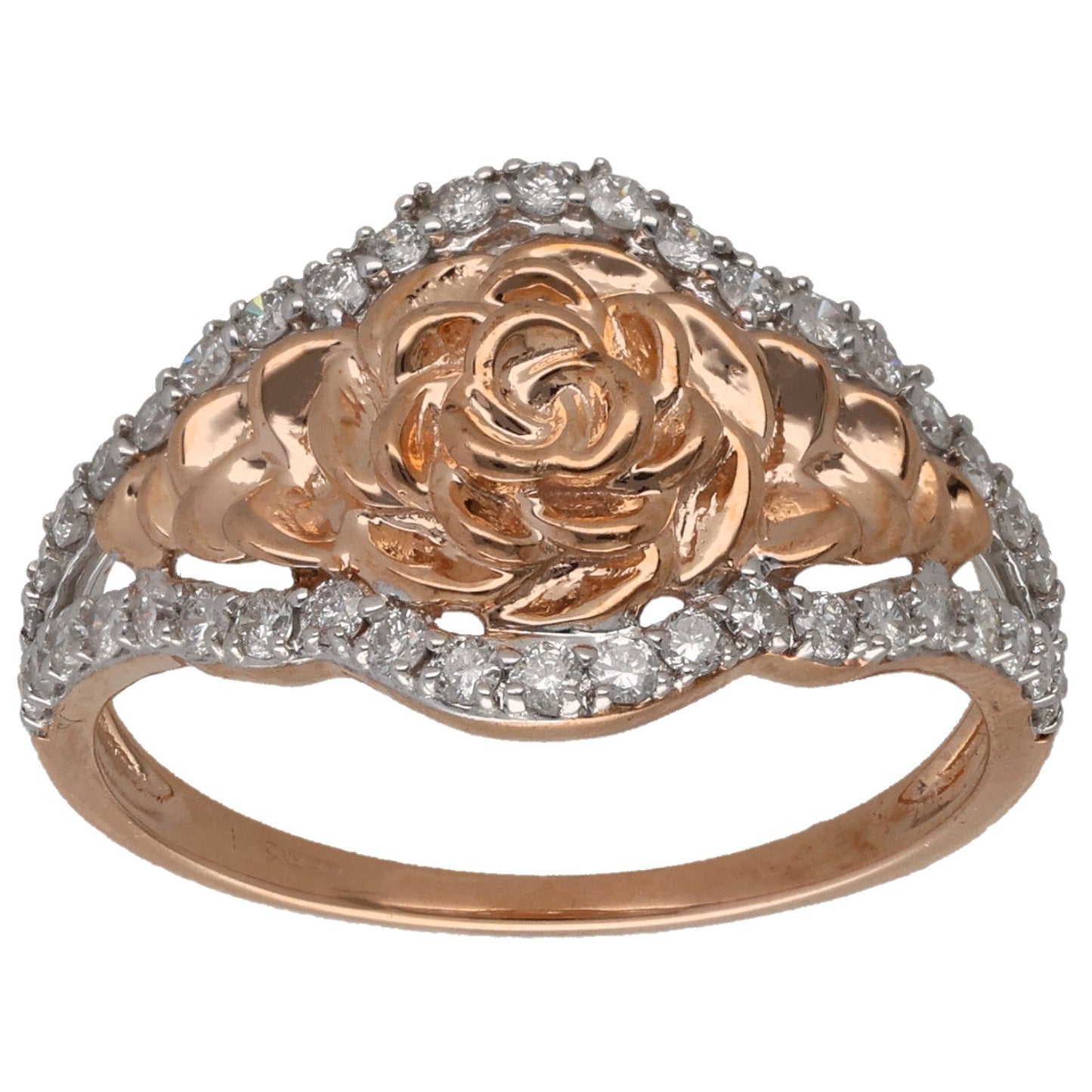 9ct Rose Gold 0.44ct Diamond Dress/Cocktail Ring Size P