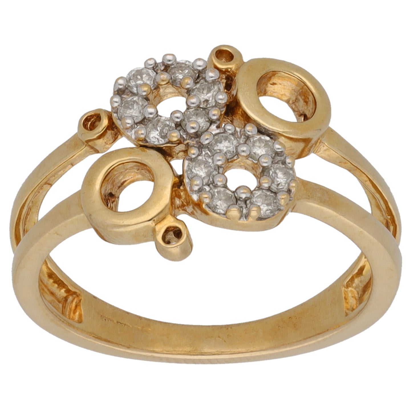 9ct Gold 0.12ct Diamond Dress/Cocktail Ring Size N