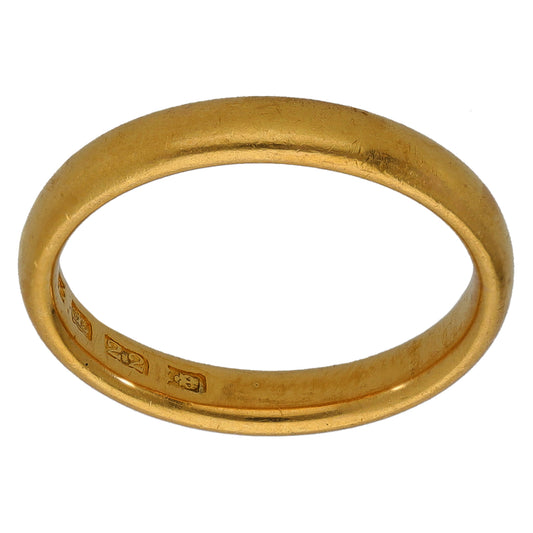 22ct Gold Plain Wedding Ring Size M