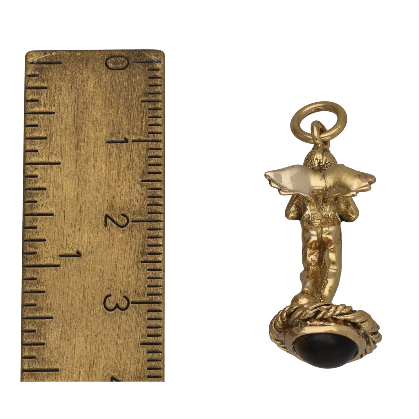 9ct Gold Tiger's Eye Cherub Pendant