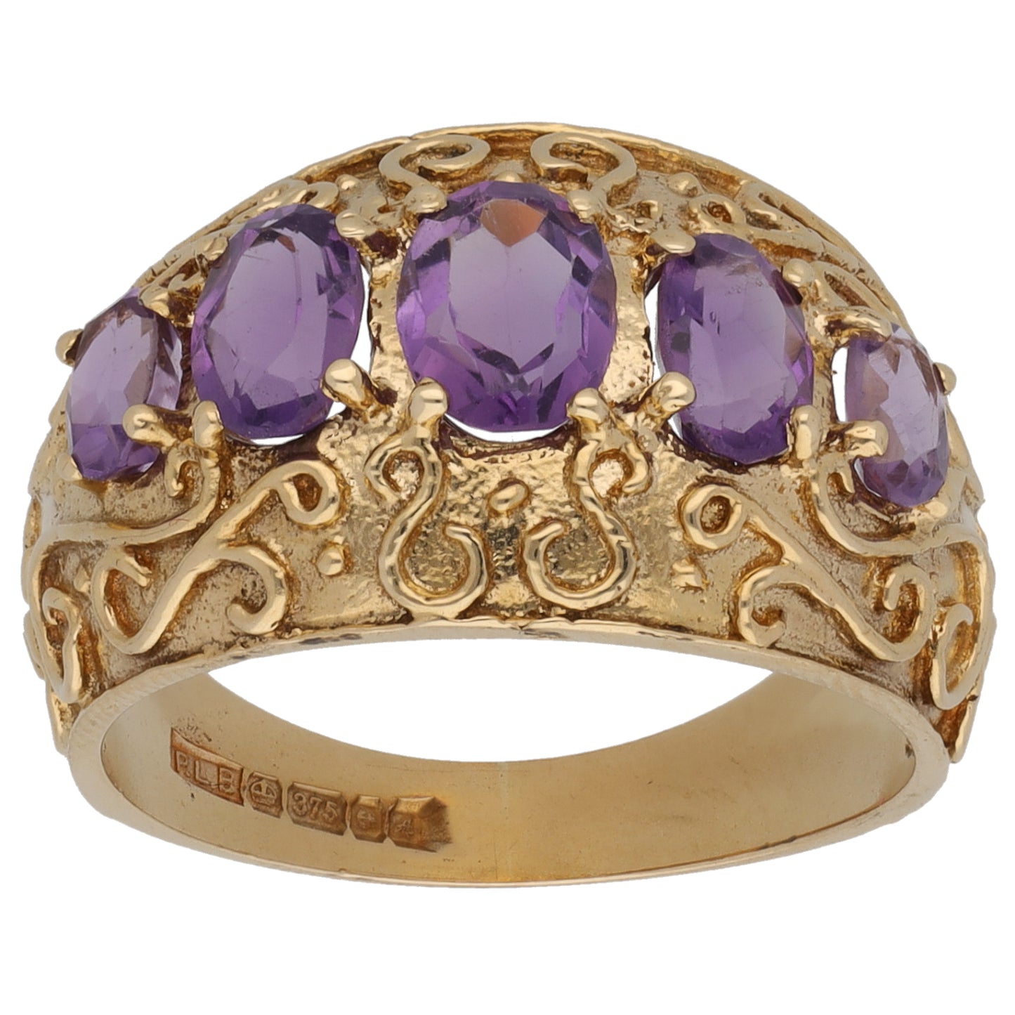 9ct Gold Amethyst Dress/Cocktail Ring Size Q