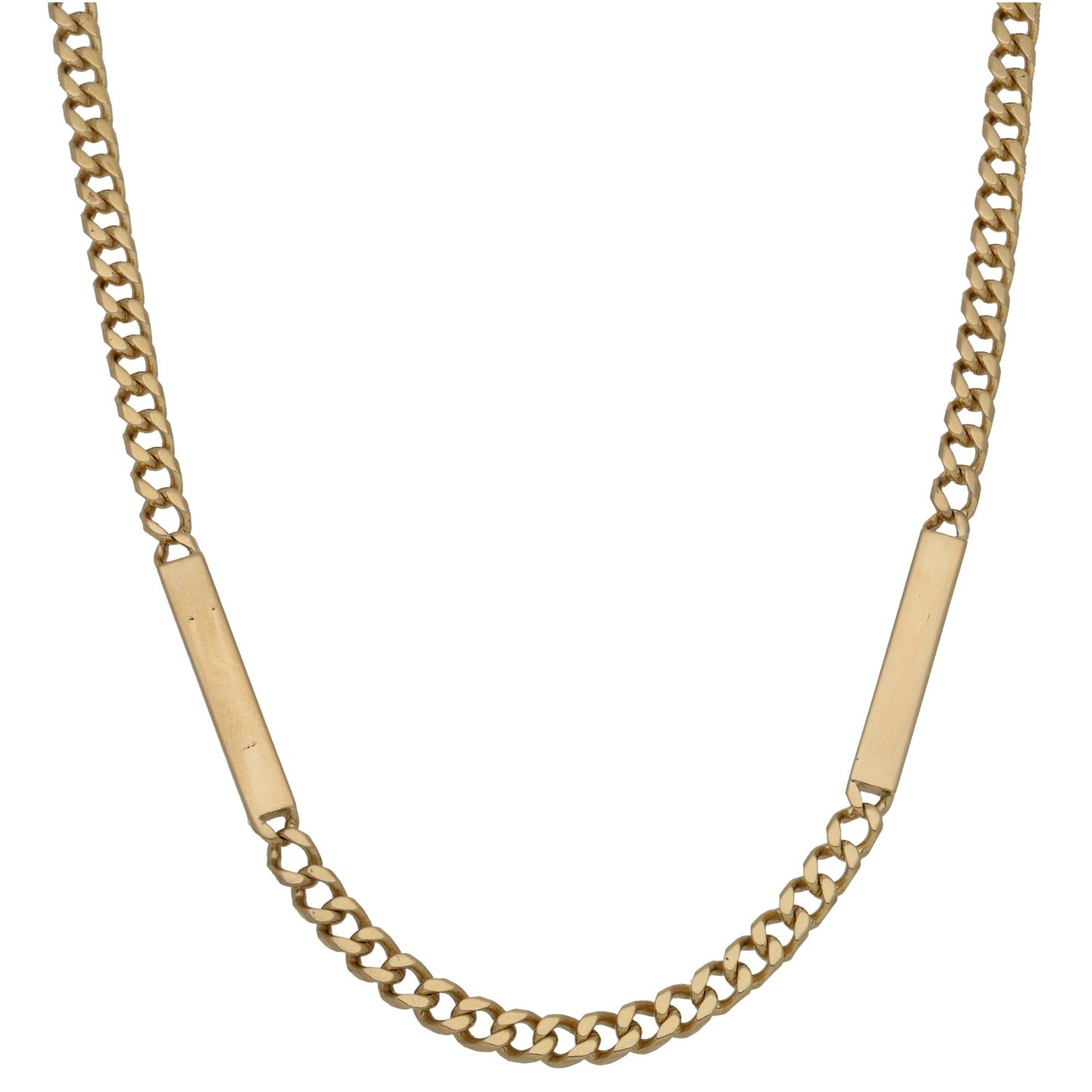 18ct Gold Curb & Bar Chain 26"