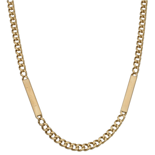 18ct Gold Curb & Bar Chain 26"
