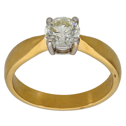 18ct Gold 0.75ct Diamond Solitaire Ring Size L