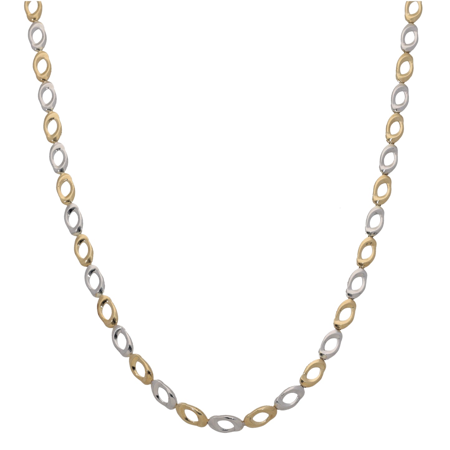 9ct Bi-Colour Gold Fancy Necklace 19"