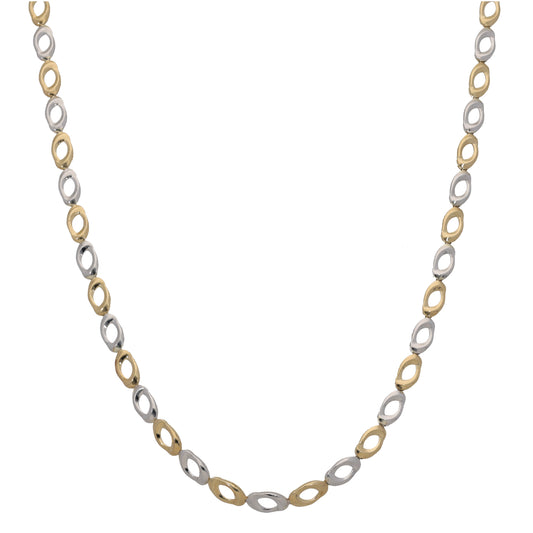 9ct Bi-Colour Gold Fancy Necklace 19"