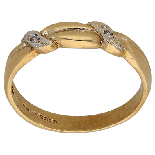 9ct Gold 0.01ct Diamond Dress/Cocktail Ring Size P
