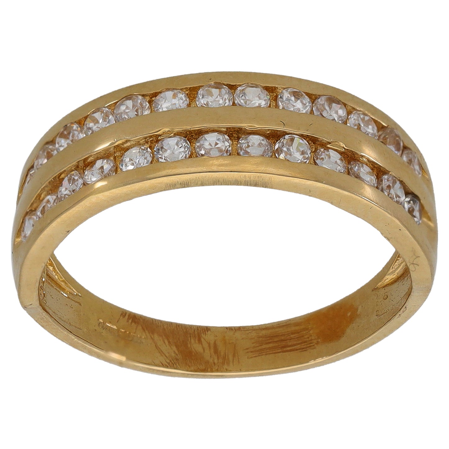 14ct Gold Cubic Zirconia Half Eternity Ring Size P