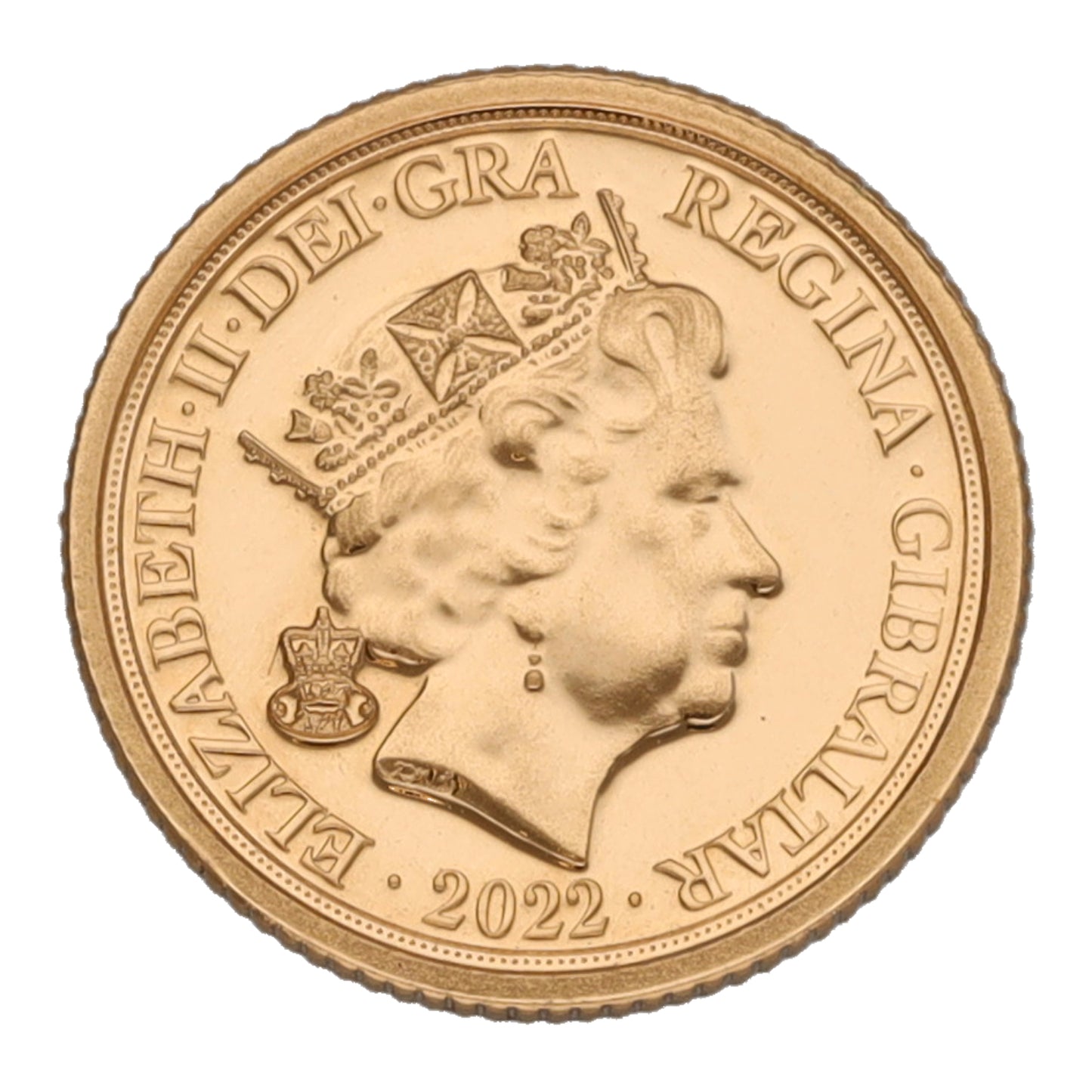 22ct Gold Queen Elizabeth II Quarter Sovereign Coin 2022