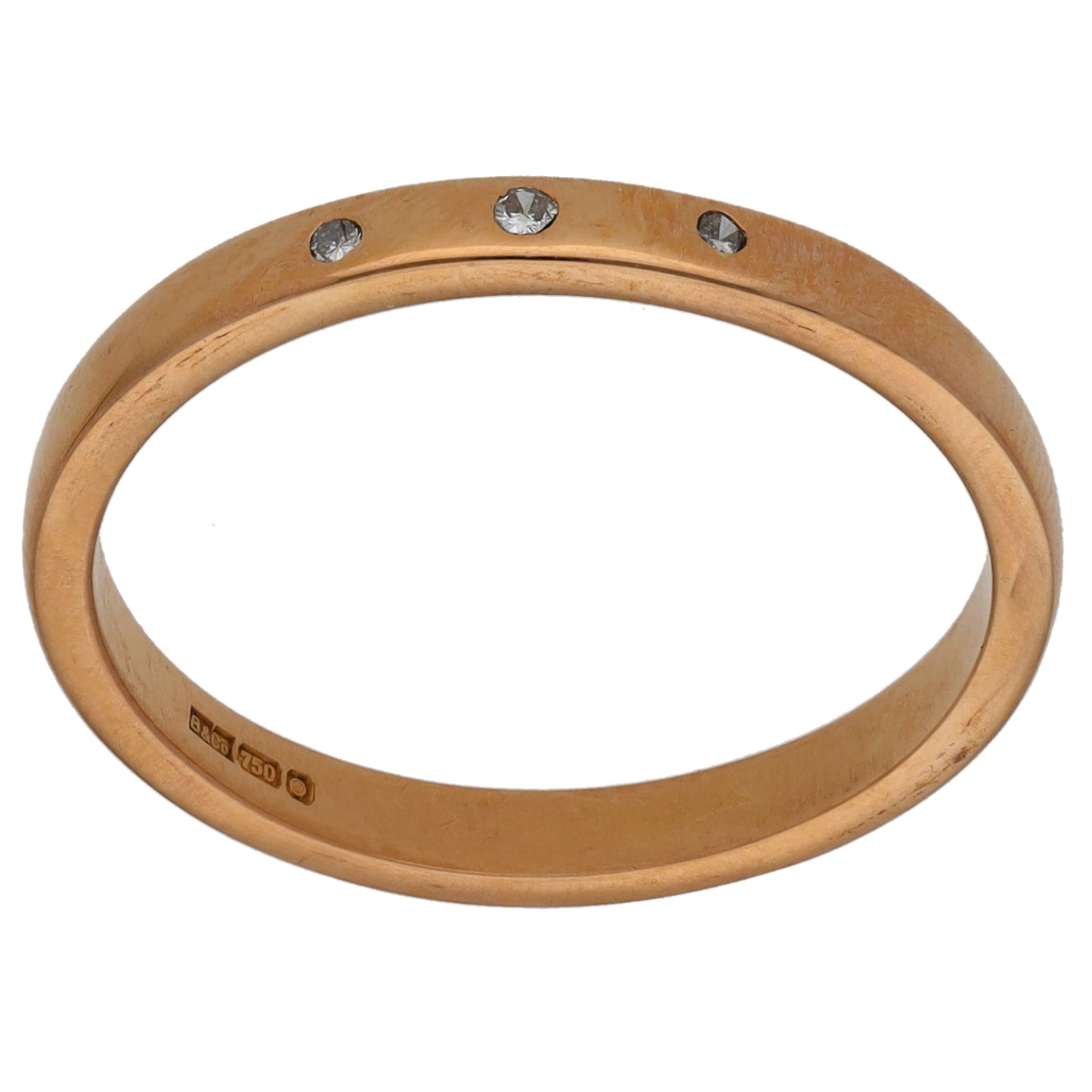 18ct Gold Cubic Zirconia Trilogy Ring Size N