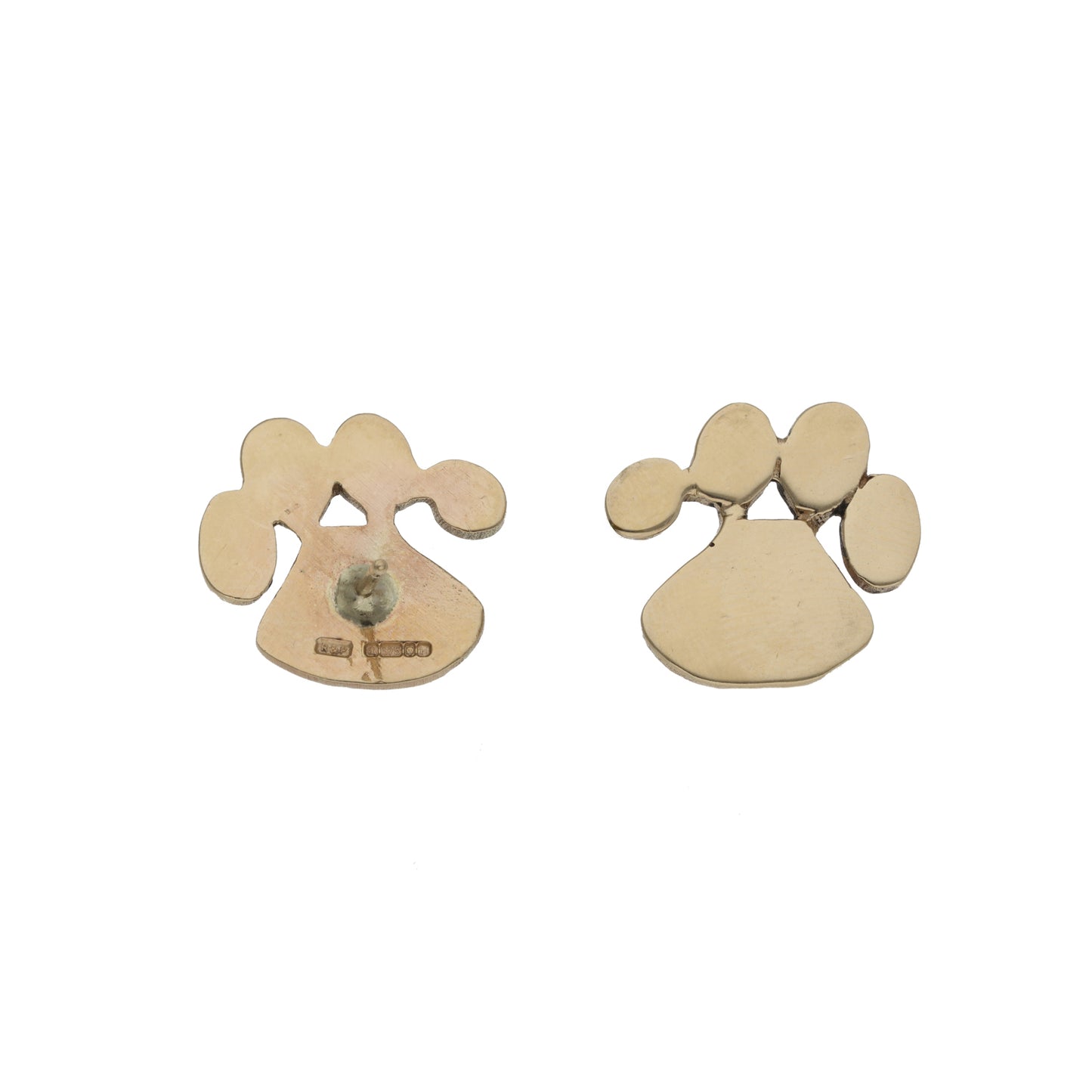 9ct Gold Paw Print Stud Earrings