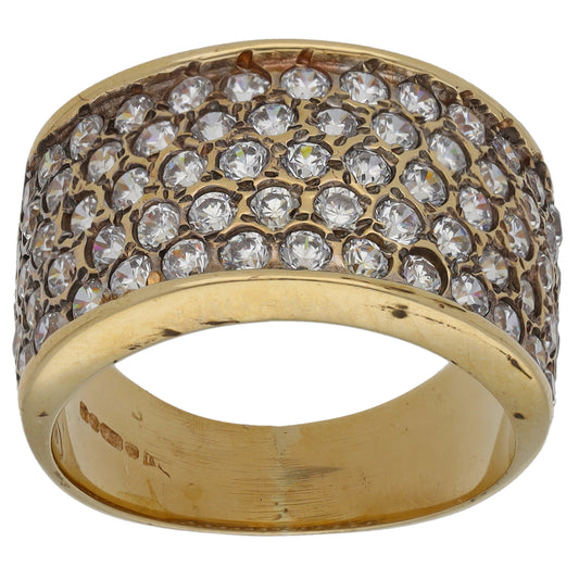 9ct Gold Cubic Zirconia Cluster Ring Size P