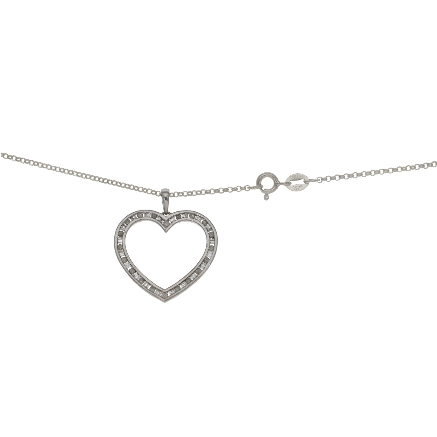 Sterling Silver 0.70ct Diamond Heart Pendant With Chain