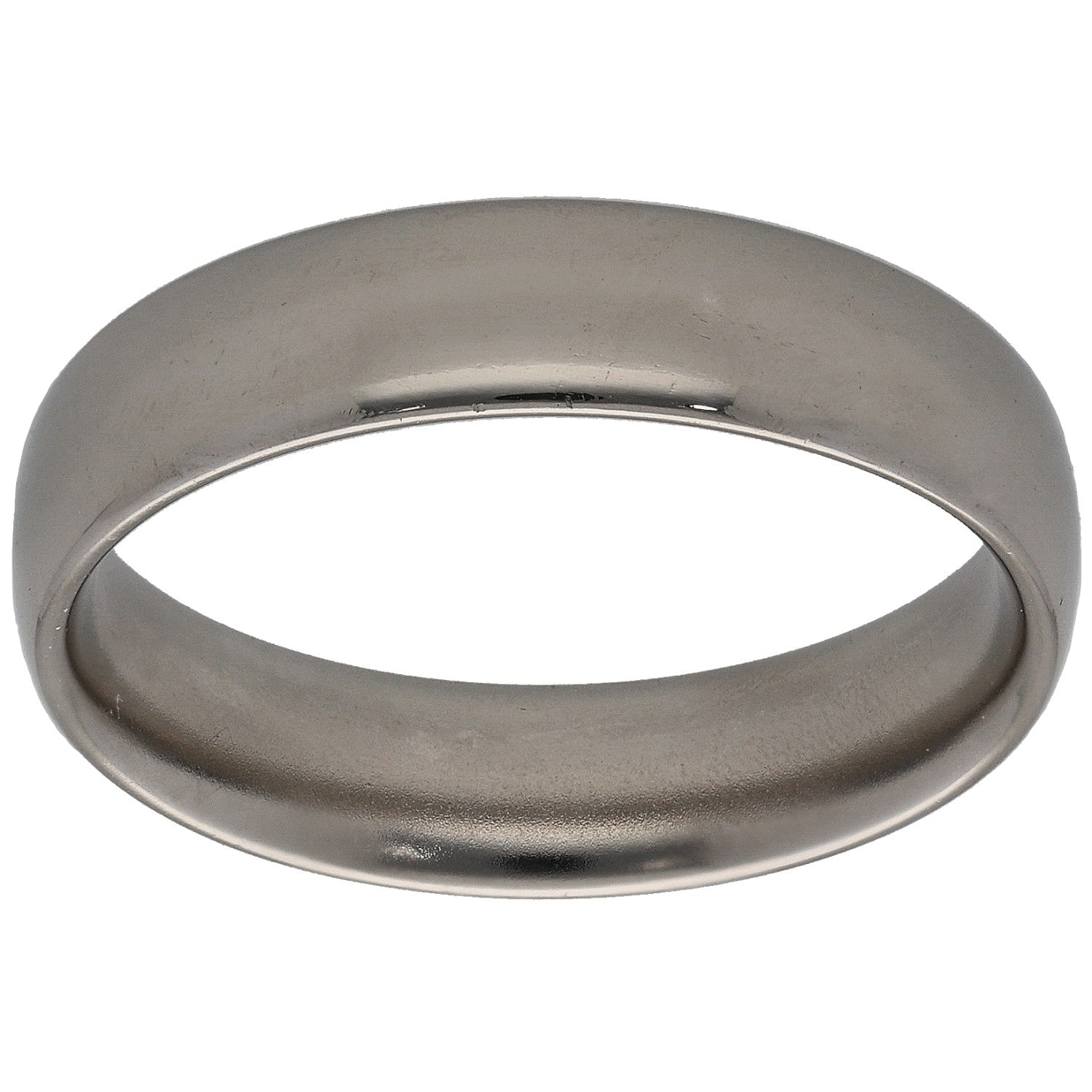 Platinum plain wedding ring, smooth flat band with polished edges