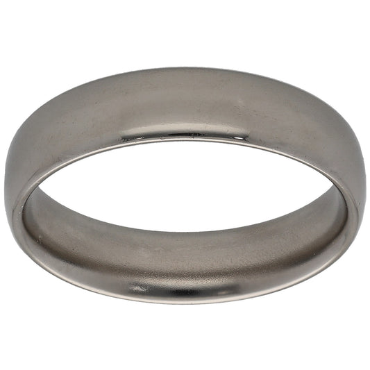 Platinum plain wedding ring, smooth flat band with polished edges