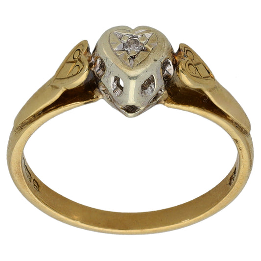 9ct Gold 0.01ct Diamond Solitaire Ring Size L