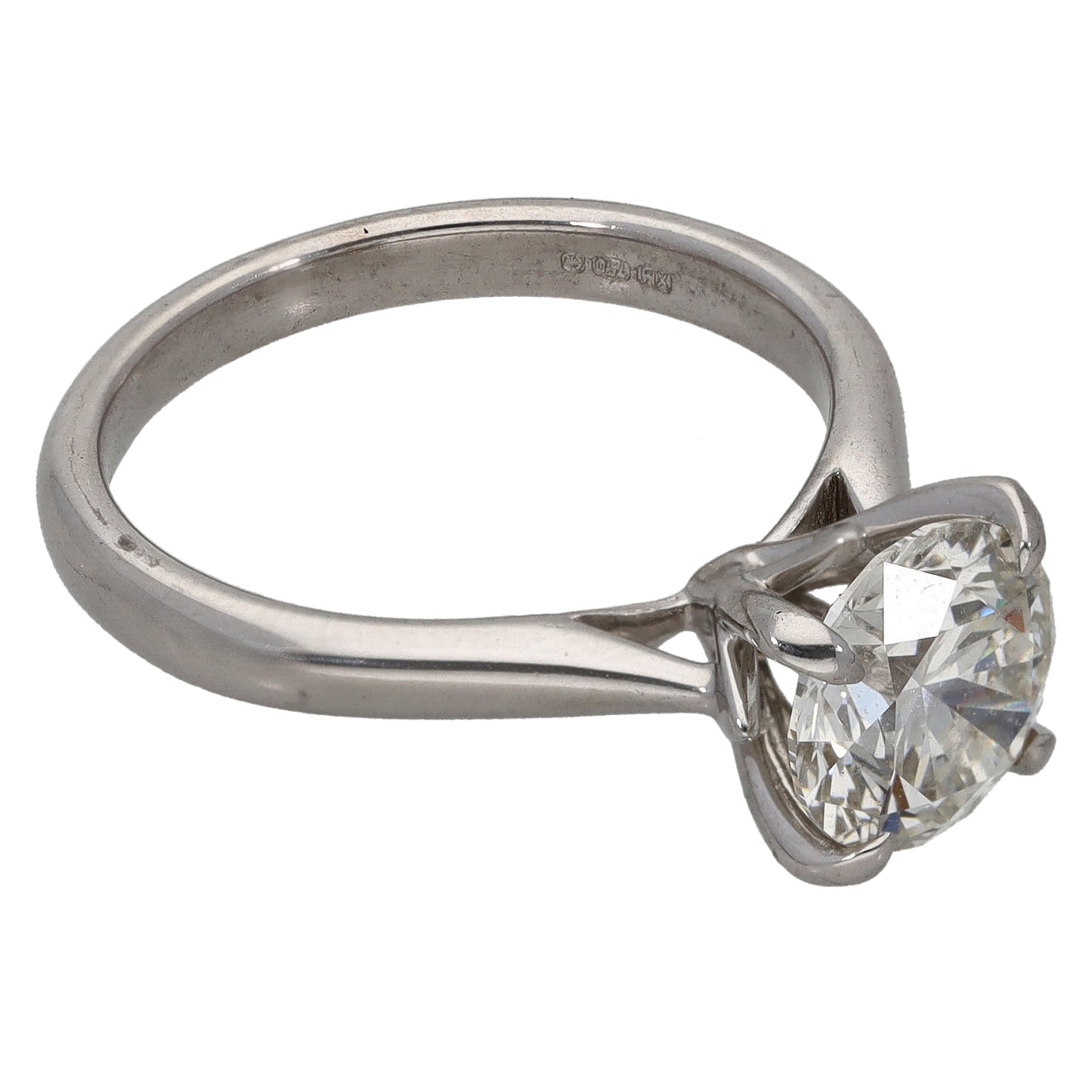18ct White Gold 2.14ct Laboratory-Grown Diamond Solitaire Ring Size M