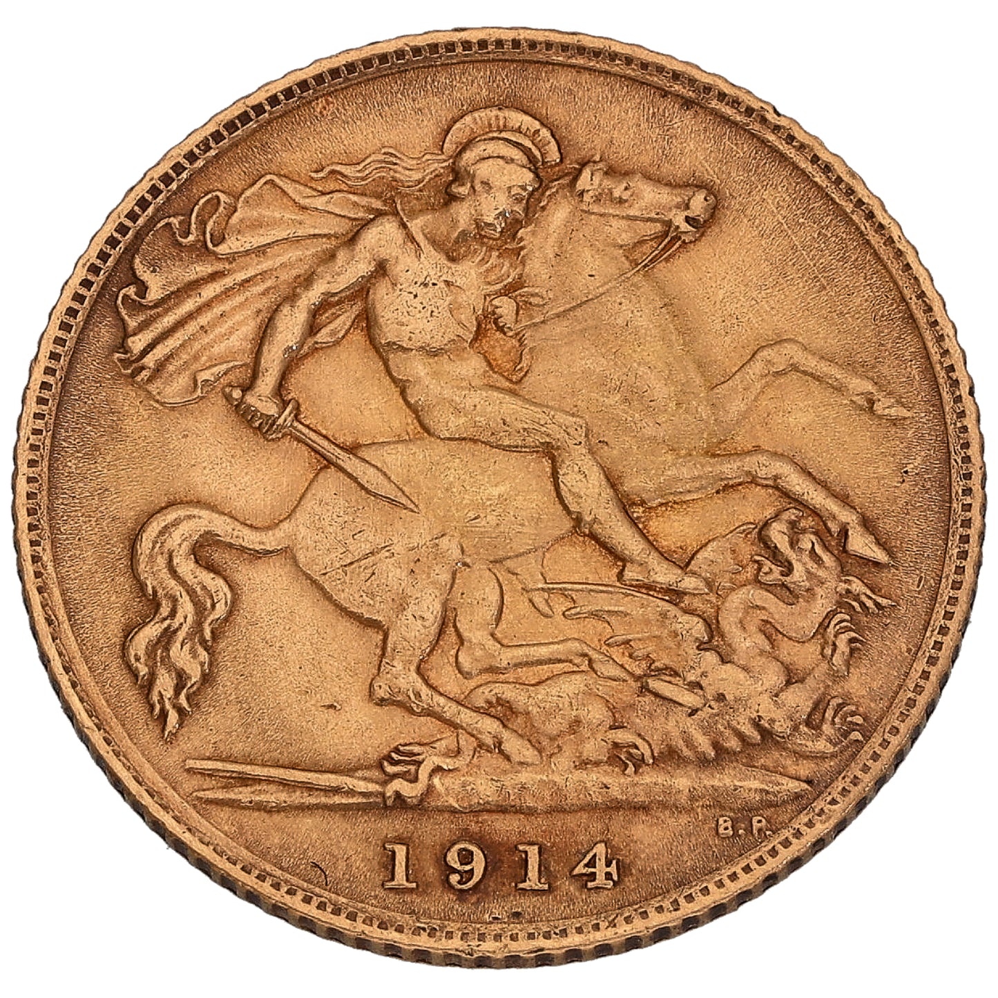 22ct Gold King George V Half Sovereign Coin 1914