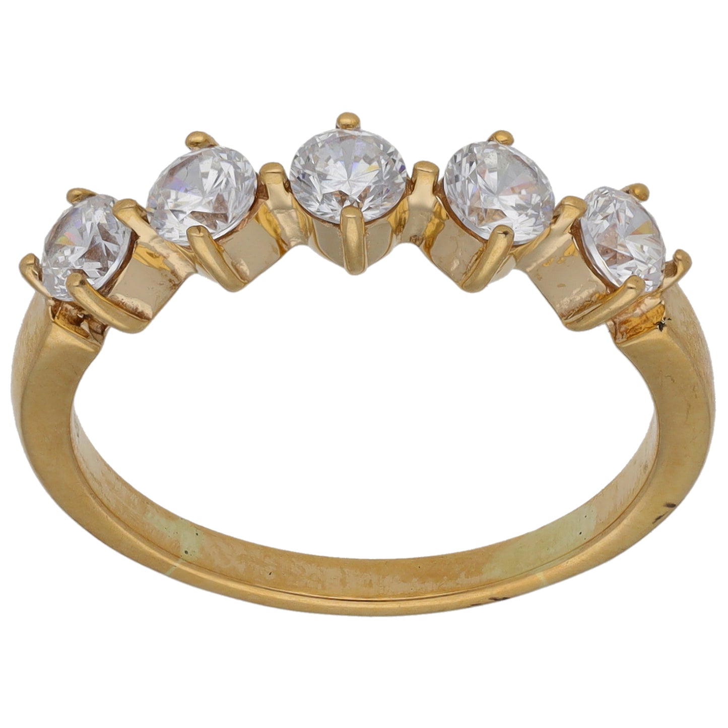 9ct Gold Cubic Zirconia Half Eternity Ring Size O