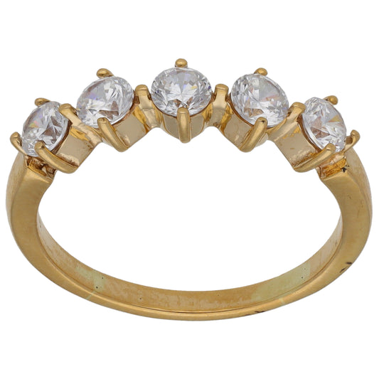 9ct Gold Cubic Zirconia Half Eternity Ring Size O