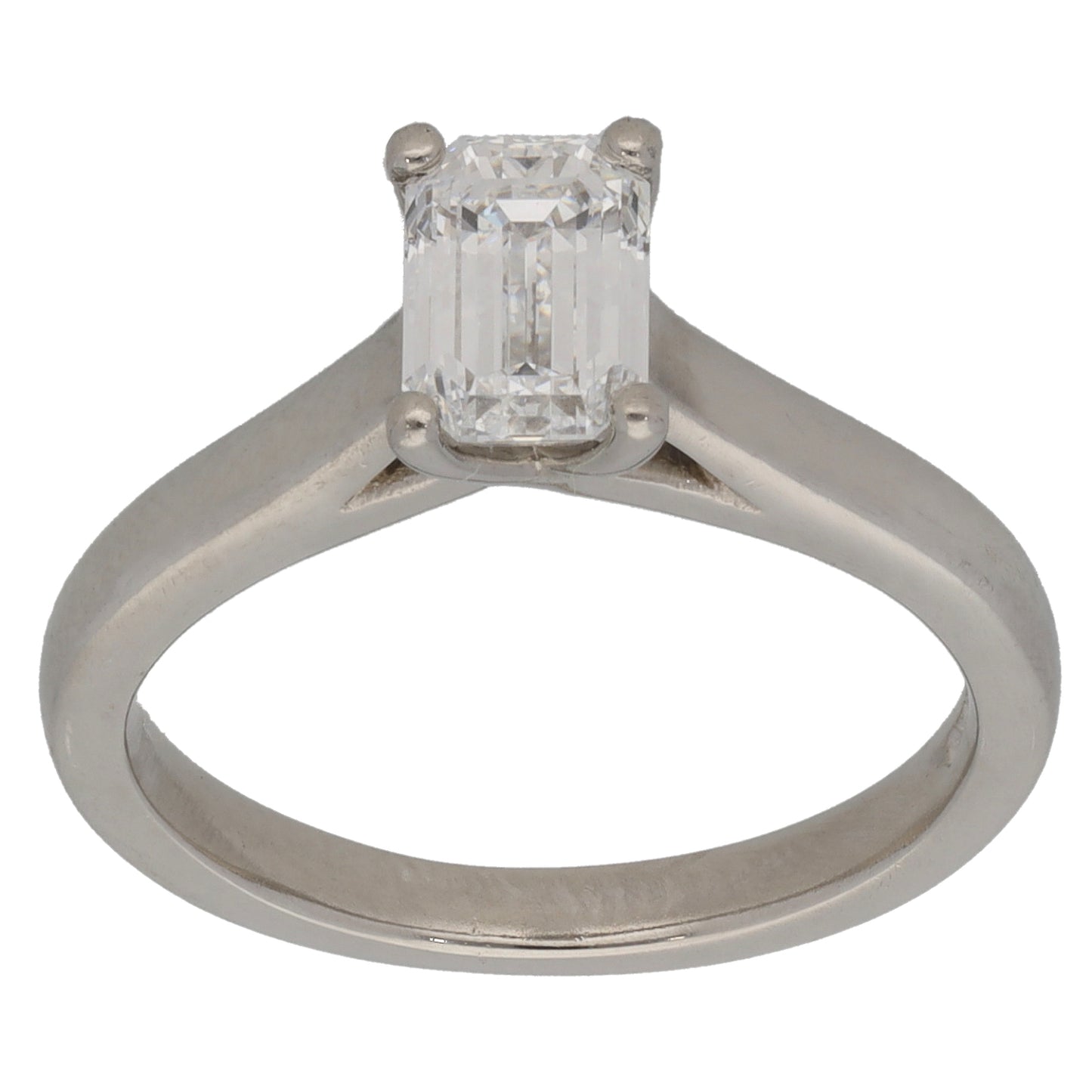 Platinum 0.96ct Diamond Single Stone Ring Size K