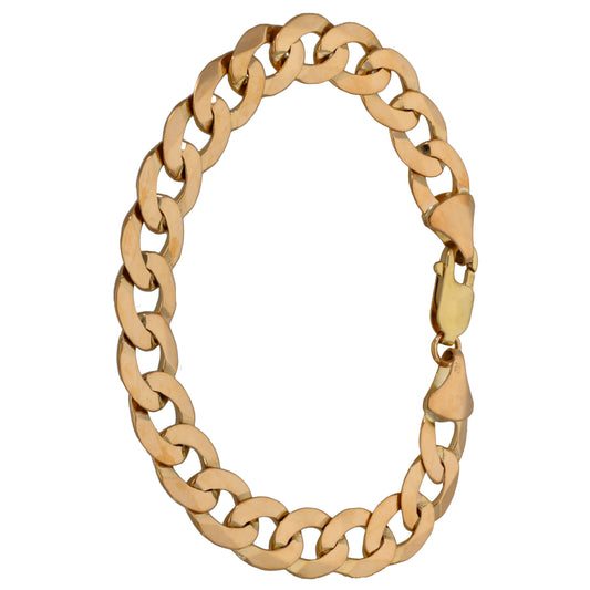 9ct gold curb chain bracelet with chunky interlocking oval links
