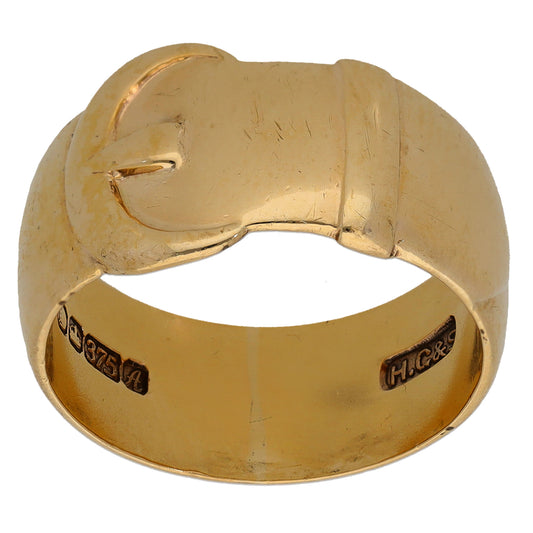 9ct Gold Buckle Ring Size O