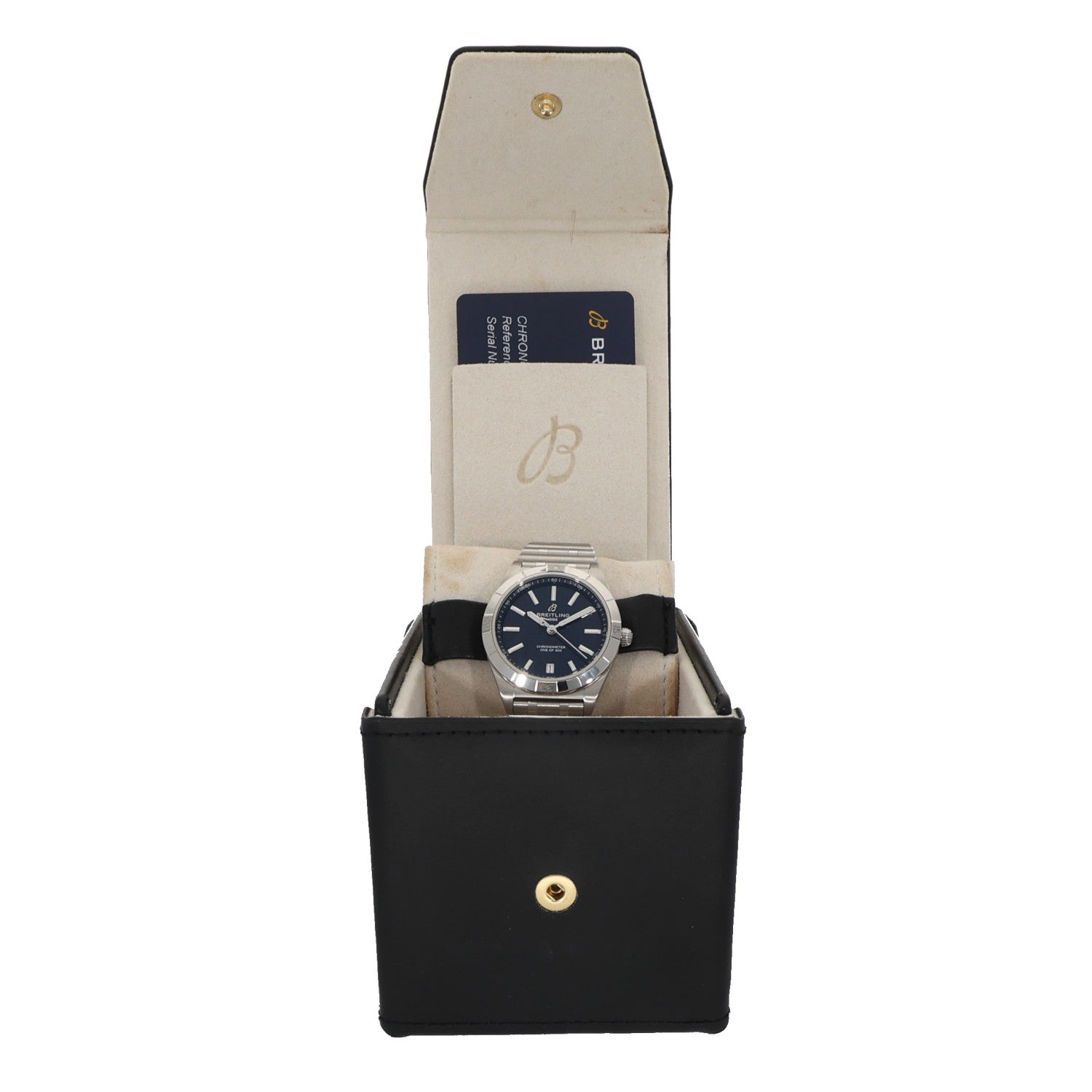 Breitling Chronomat A10380 Stainless steel wristwatch with blue dial in black presentation box