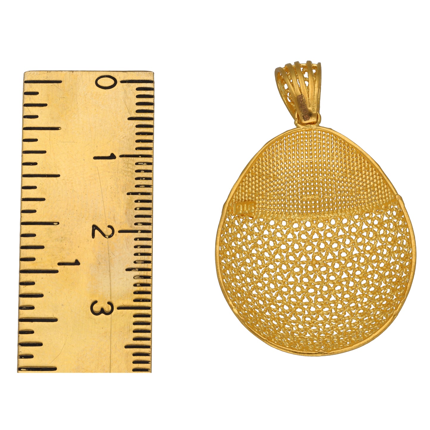 New 22ct Gold Filigree Oval Pendant