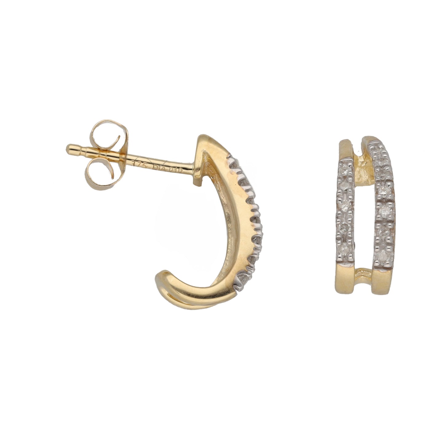 New 9ct Gold 0.10ct Diamond Dress/Cocktail Earrings