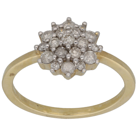9ct Gold 0.50ct Diamond Cluster Ring Size O