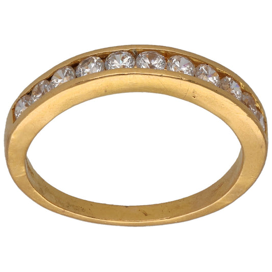 22ct Gold Cubic Zirconia Half Eternity Ring Size L