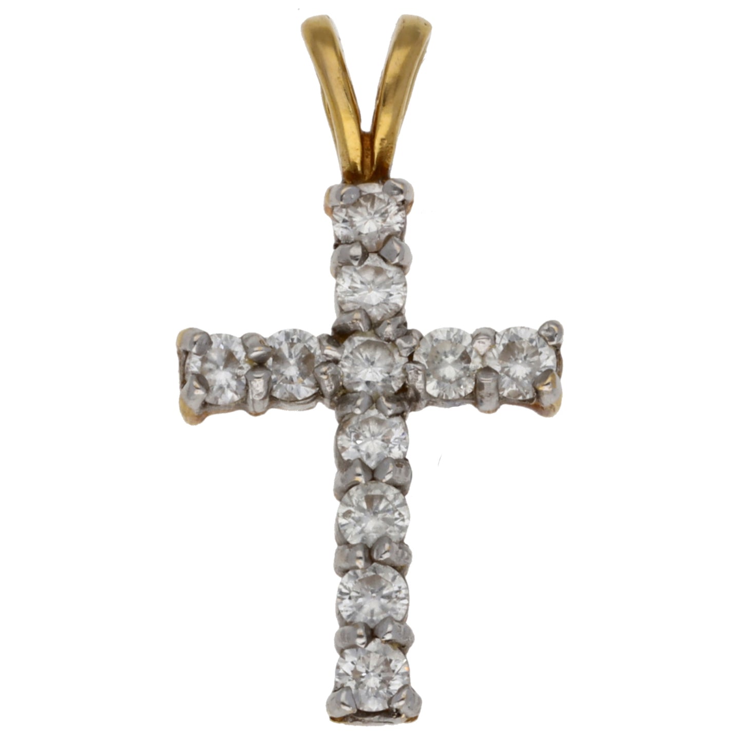 18ct Gold 0.55ct Diamond Cross Pendant